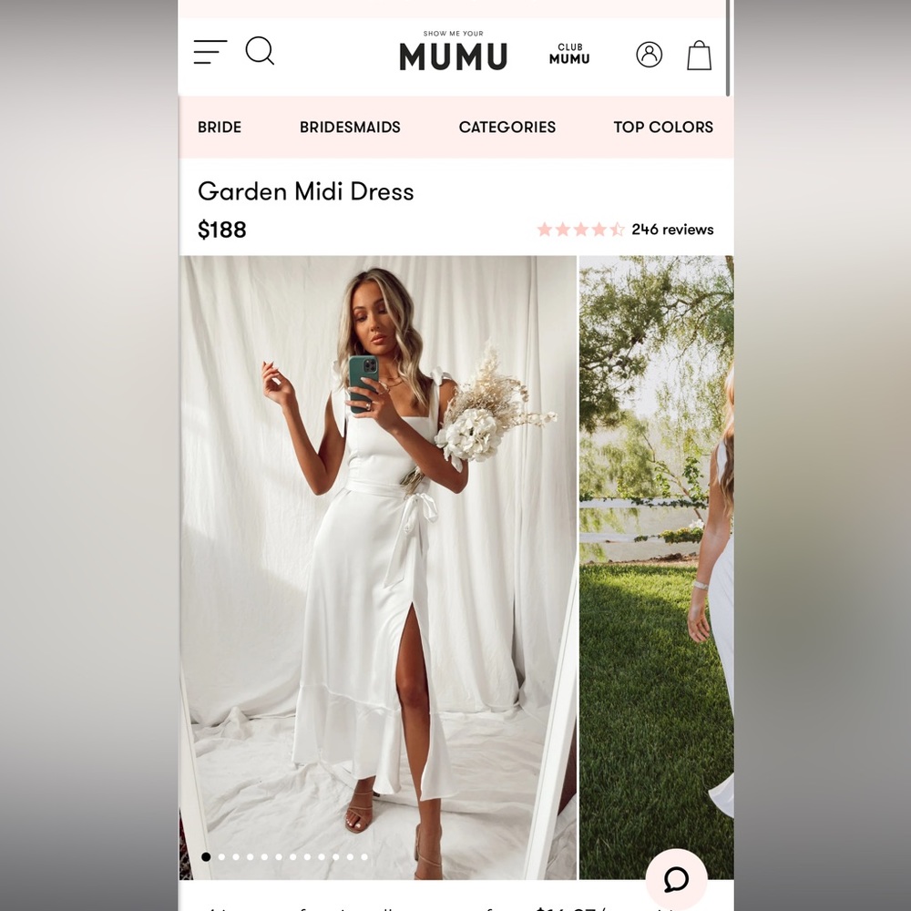 Show Me Ur Mumu white garden midi dress